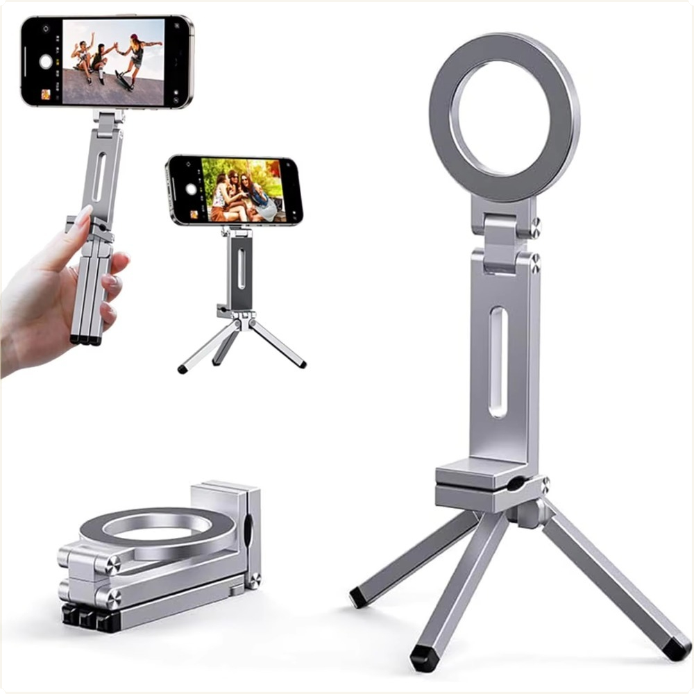 Standing Desk - Supporto Treppiede Magnetico Pieghevole per Telefono,
