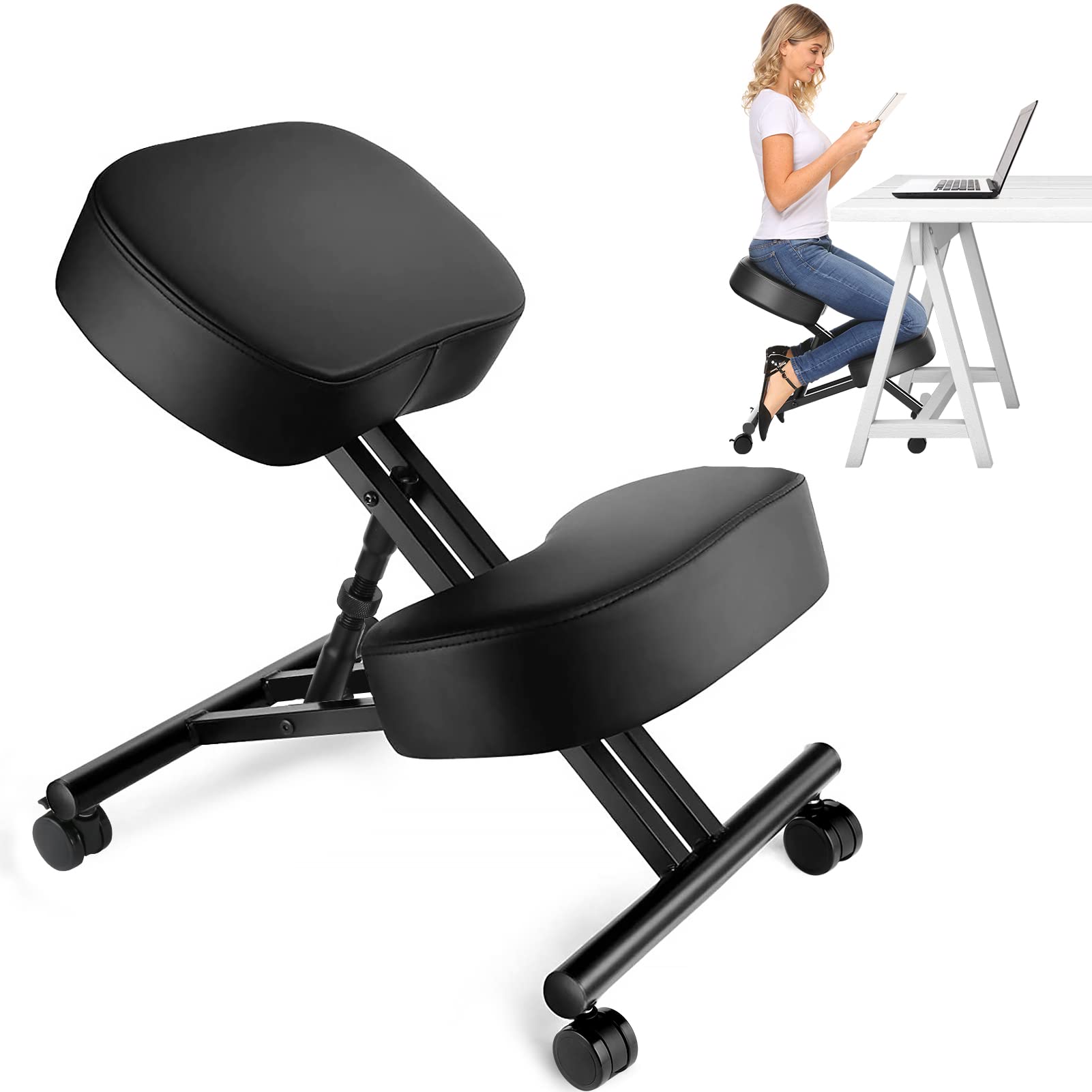 Office Stool - Sedia Ergonomica Inclinabile per Ufficio, Sgabello
