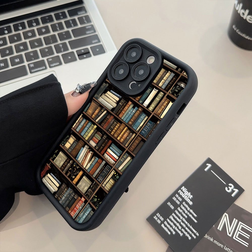 Bookshelf - Custodia per telefono con motivo creativo